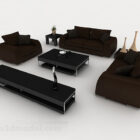 ספה פשוטה בצבע חום כהה