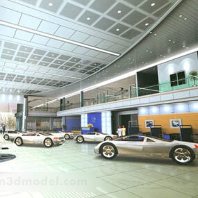 نمایشگاه خودرو مدل داخلی سه بعدی