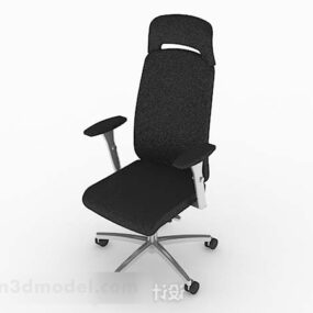 โมเดล 3 มิติเก้าอี้ล้อสีดำ