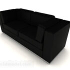 Casual Black Minimalist Double Sofa