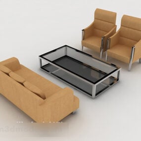 نموذج أريكة كاجوال باللون البني البسيط ثلاثي الأبعاد