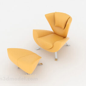 Casual Minimalistic Yellow Chair 3d model