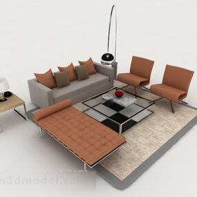 Casual Simple Sofa 3d-model