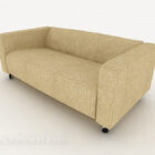 Casual Simple Light Brown Double Sofa