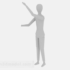 Karakter volledig lichaam Lowpoly 3d-model