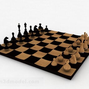 Style d'échecs en bois modèle 3D