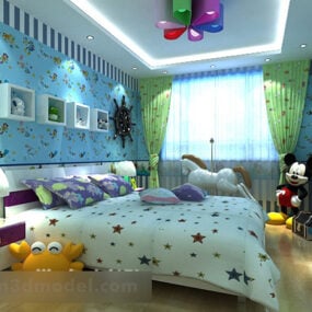 3d модель інтер'єру дитячої спальні