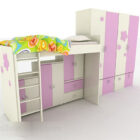 Children Purple Bed Cabinet Furniture