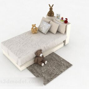 Furnitur Tempat Tidur Single Anak model 3d