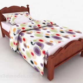 Lasten puinen yhden hengen sänky 3d-malli