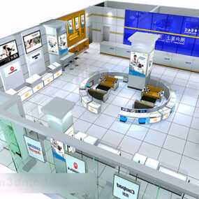 3д модель интерьера выставочного зала China Telecom