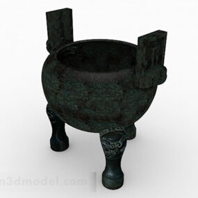 中国青铜鼎雕刻3d模型