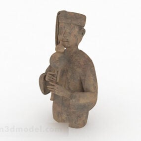 Chinese Minority Youth Statue 3d model