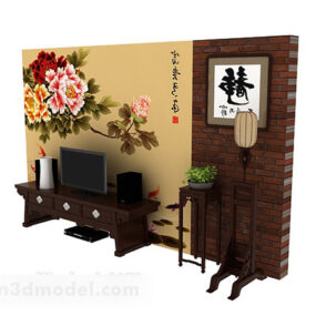 中国电视背景墙3d模型