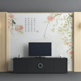 Kiinalainen tv-seinä 3d-malli
