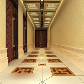 Chinesisches Korridor-Gang-Innenraum-3D-Modell
