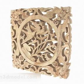 Chinese Wooden Carved Window 3d model