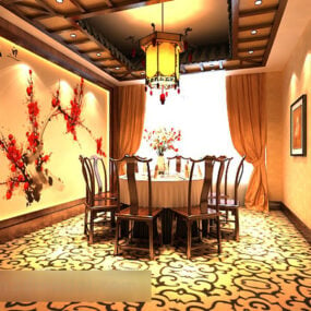 Chinese Private Room Ceiling Interior 3d model