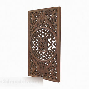 Chinese Rectangular Hollow Carved Window 3d model