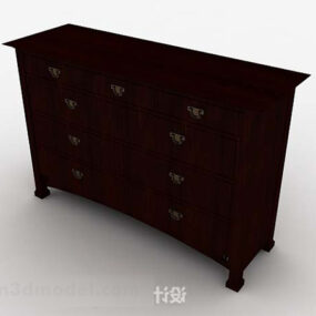 Chinese Retro Brown Cabinet 3d model