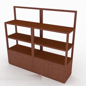 Chinese Simple Brown Display Cabinet 3d model