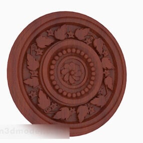 Chinese Simple Wooden Carving Ornament 3d model