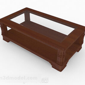 Table basse chinoise en bois massif modèle 3D