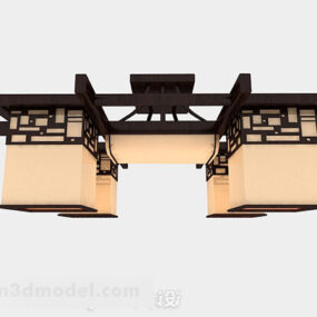 Lampadario quadrato cinese modello 3d