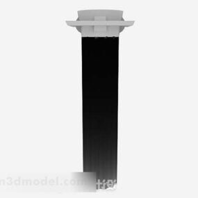 3D-Modell der schwarzen Säule im chinesischen Stil