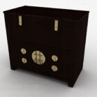 Chinese Black Wooden Bedside Table