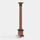 Chinese style brown pillar 3d model