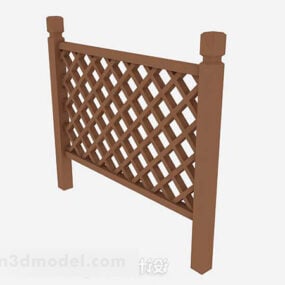 Chinese Style Brown Railing 3d model