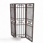 Chinese Three Sided Pattern Screen Partition