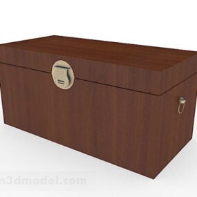 Clothes Box Chinese Style Brown Wooden 3d model