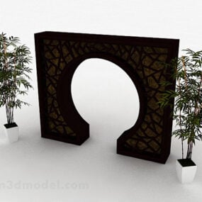 Chinese Style Courtyard Door 3d model