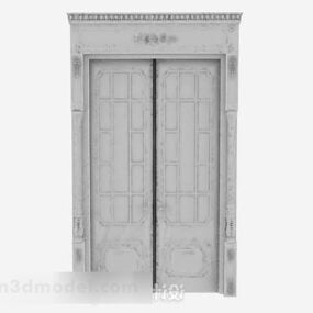 Chinese Style Wood Door 3d model