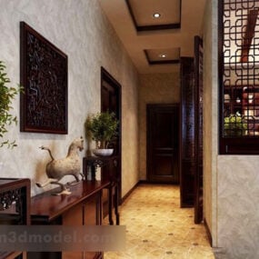 Chinese Style Entrance Passage Interior 3d model