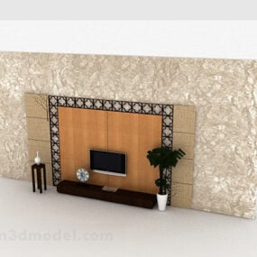 Chinese Fashion Tv Background Wall 3d model