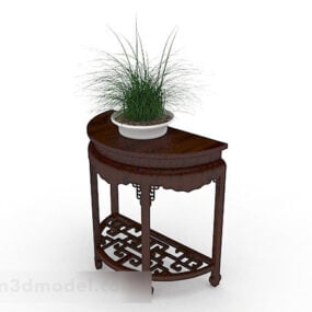 Modello 3d di pianta in vaso verde per interni in stile cinese
