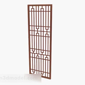 Chinese Style Hollow Single Door Window 3d model