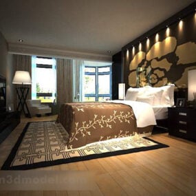 Kinesisk gammal stil hem sovrum 3d-modell