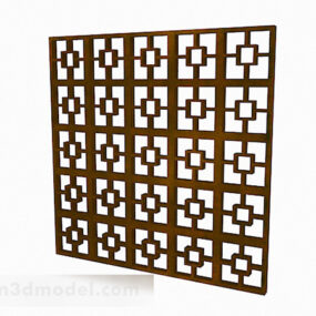 Chinese Style Square Window Partition 3d model