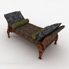Canapé repose-pieds de luxe chinois modèle 3D
