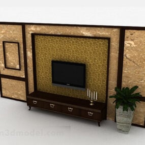 Chinees marmeren patroon TV achtergrond muur 3D-model