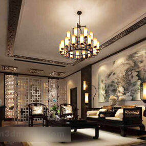 Chinese Style Partition Interior 3d model