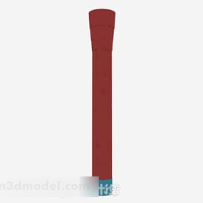 Pilier rouge de style chinois modèle 3D