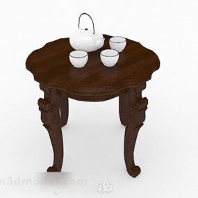 Mô hình 3d nội thất bàn cà phê tròn nhỏ kiểu Trung Quốc