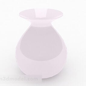 Grand vase blanc simple de style chinois modèle 3D