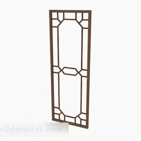 Chinese Style Single Door Hollow Window 3d model