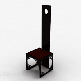 Modello 3d della sedia in legno intagliato quadrato cinese